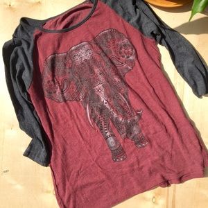 NWOT elephant baseball T